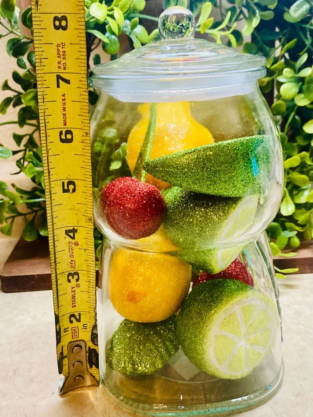 Target Gumball Machine - Clear 8” Gumball already filled w/ colorful fruit decor